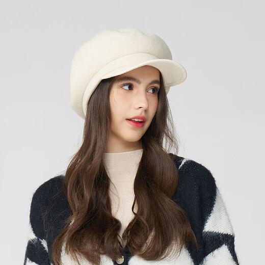 Kenmont Wool Waffle Plaid Cloud Beret Small Fragrance Style New Painter Hat Shows Face Small KM-5265