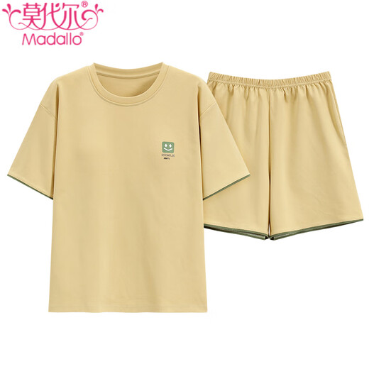 莫代尔睡衣女士夏季新款纯棉短袖短裤简约休闲全棉薄款可外穿家居服套装 Z9856 M 建议80-100斤