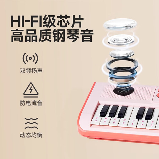 Leleyu (Leleyu) 37-Key-Elektronik Klavier Kinderspielzeugmusikinstrument Anfänger Frühes Bildung mit Mikrofon und kleinem Klavierjungen- und Mädchengeburtstag Geschenk