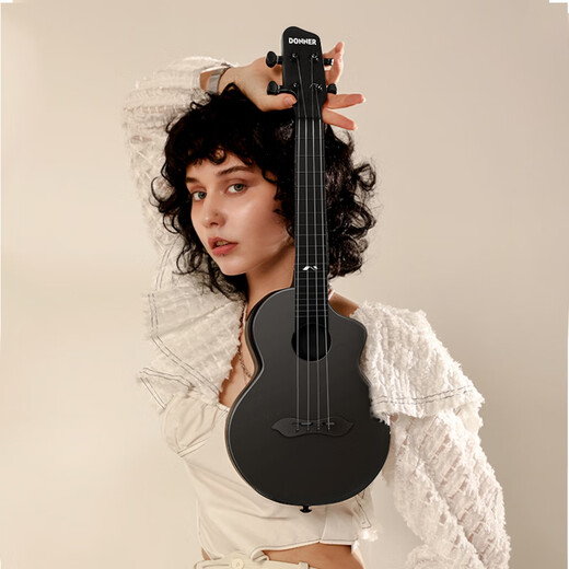 
DONNER Ukulele Beginner Girls Uklili Children's Little Guitar Beginner Cookie Black 23-inch