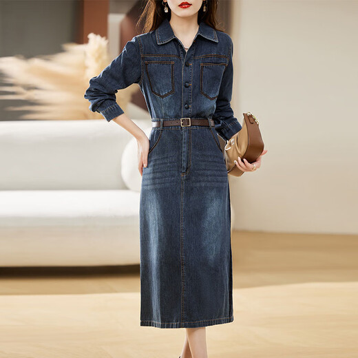 Egeangy Light Luxury Brand Kleid für Frauen 2025 Sommer neuer Stil lässig und High-End-Gefühl locker Bauchbedeckung Rock kurzärärmig Bildfarbe Hemdkragen für Gewicht 105 Jin [Jin entspricht 0,5 kg]