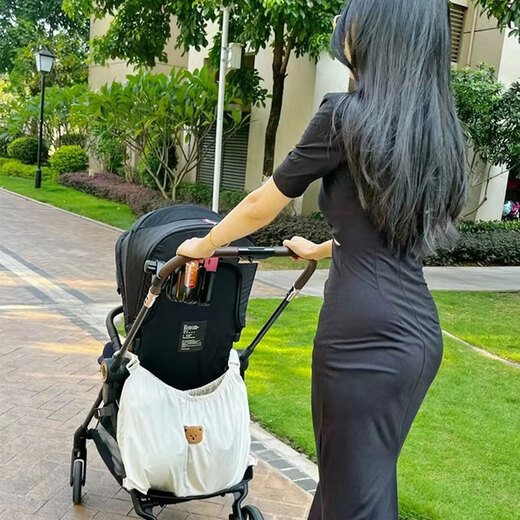 Ins Korean version of baby stroller storage bag, outing bottle diaper storage bag, baby walking artifact storage bag, black squirrel hanging bag_size 40*70cm