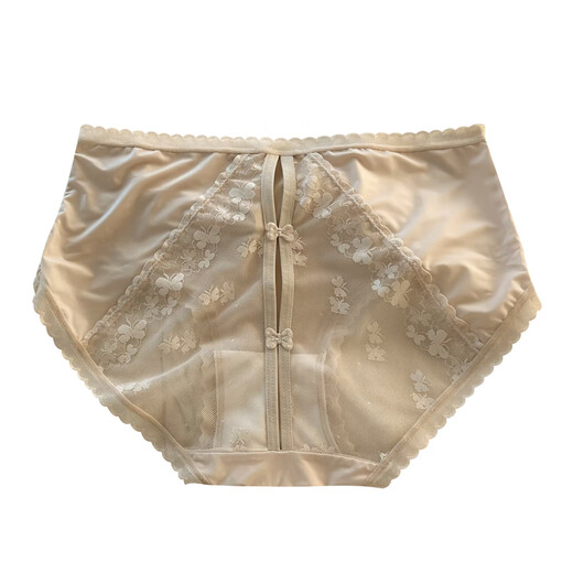 Dämon Fox Frauen Unterwäsche sexy Spitze 4 Pack Pure Desire Lace Unterwäsche weibliche sexlose Mulberry Seidenboden Bottom Girls 2 Y3899-Grau + Schwarz + Hautton L für 80-120jin [Jin gleich 0,5 kg]