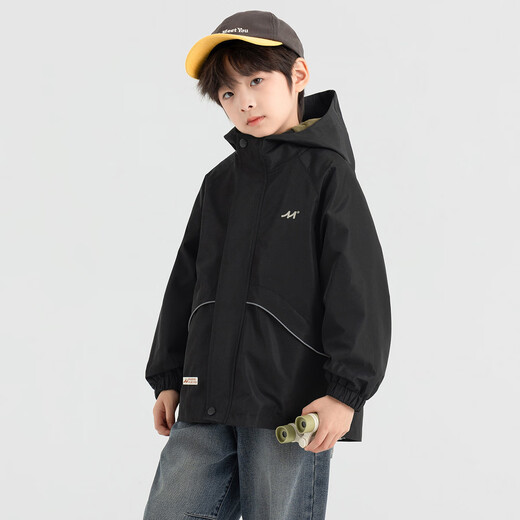 Duojia Waterproof Thin Velvet Soft Shell Jacket Boys' Jacket 2025 Spring and Autumn Children's Warm Mountaineering Clothing Medium and Large Children's Tops