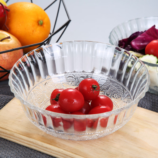 
Yonghuan Home Glass Bowl Large Size Ice Powder Shrimp Sauce and Fairy Grass Creative Personalized Fruit Salad Bowl Exquisite Transparent Sweet Apple Bowl 16755CM 48 pieces