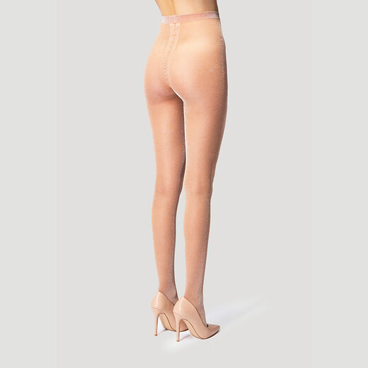 Wolford [New Product of the Season] Wolford Shiny25D Shiny Metal Textured Pantyhose 17081 8115_Peach_Silver XS
