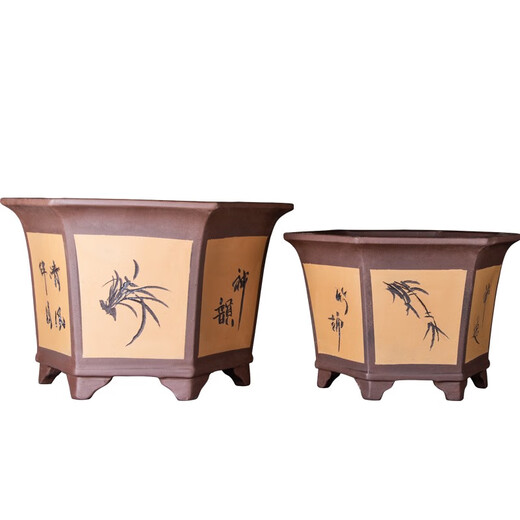 Yixing Purple Clay Orchid Pot Succulent Tree Old Pile Cliff Bonsai Pot Bureau Green Plant Céramique Flower Pot 693 Small