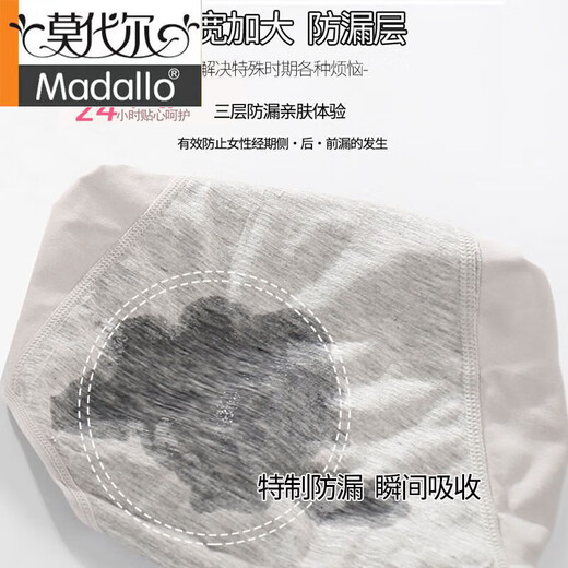 莫代尔少女生理内裤棉经期例假防侧漏高腰女童高初中学生大姨妈卫生内裤 6628高腰装 3条 M(适合60-80斤)