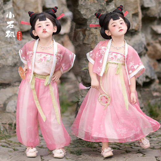
Today, the ancient girl's Hanfu suit Shiji baby cos dress kindergarten Mid-Autumn Tang suit Light rose pink skirt 120