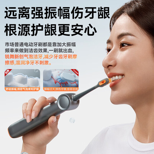 Rui Wu Hot Selling 40W丨First Air Jet Toothbrush Electric Toothbrush Adult Bubble Soft Bristle Gums Birthday Gift for Men and Women Specially for Sensitive Gum Protection Flagship Pack Titanium Air Ash丨2 Brush Heads Free 98 Yuan Gift upon Inquiry Can Brush Dead Ends Between Teeth