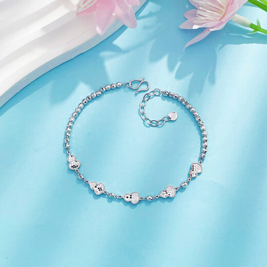 CHINA GOLD Pt950 crushed ice gourd platinum bracelet birthday gift for girlfriend about 6.25g