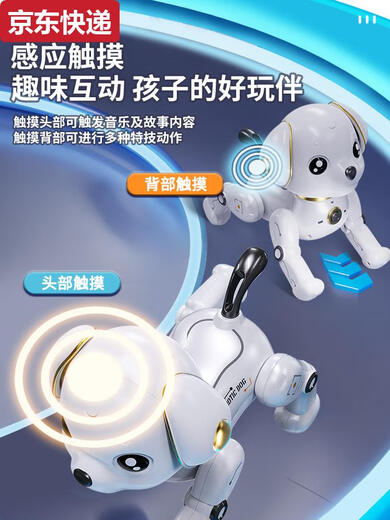 Qilicai Intelligent Roboter Hund Kinder Kinder Spielzeug Jungen Baby Mädchen 1-3 Elektrische Rotor-Fernbedienung Gehen wird als 6 Roboter Fernbedienungssteuerung als Voice-Controlled-Version Rose Pink-verbessertes Large-Size Intelligent