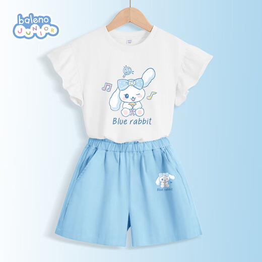 
Benny Road Girls Summer Suit 2025 Fashionable Little Girl Pure Cotton Short Sleeve T-shirt Children's Shorts Summer Clothes