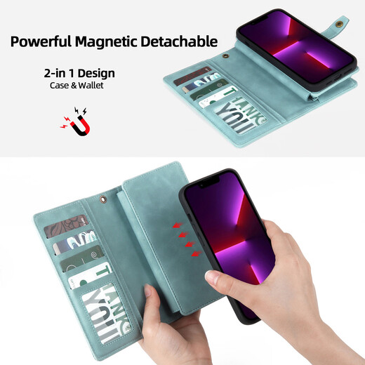 Optimales iPhone 15 Mobiltelefonhülle Multifunktionales Mobiltelefongehäuse Apple 14 Brieftasche Mobiltelefon Hülle IP16 Flip Black iPhone 16