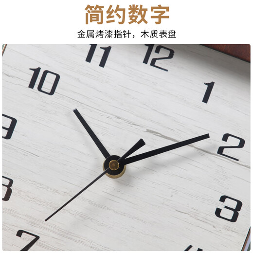 Hanshi (Hense) creative retro table clock perpetual calendar desktop clock living room clock TV cabinet sitting clock ornaments home clock HD76 walnut + radio wave movement (23*34) cm