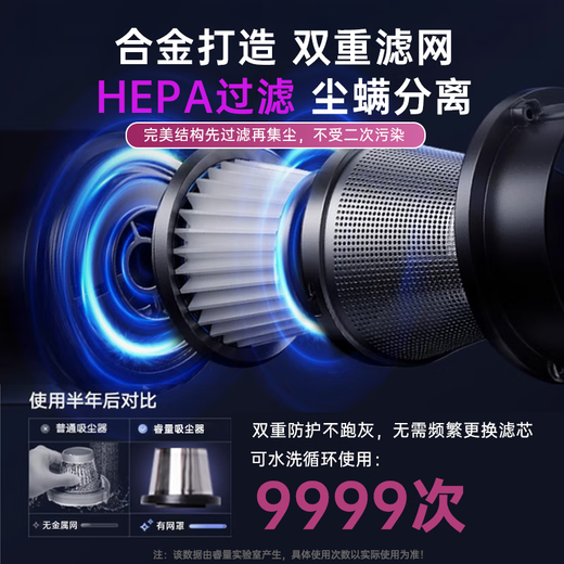 REWONDER best-selling 700,000+ vehicle-mounted vacuum cleaner with high suction power, pencil handheld vacuum cleaner, wireless small desktop vacuum cleaner, high-power long-lasting suction and blowing all-in-one