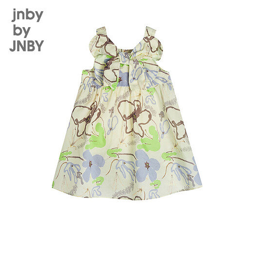 
jnby by JNBY new Jiangnan cloth baby dress summer baby YP5G11150 795/yellow gray series 100cm