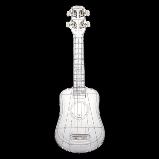Qiangu Crystal Transparent 21 Inch Ukulele Female Small Guitar Beginner Playing Level Uklili Transparent Sakura + Accessories 21 Inch
