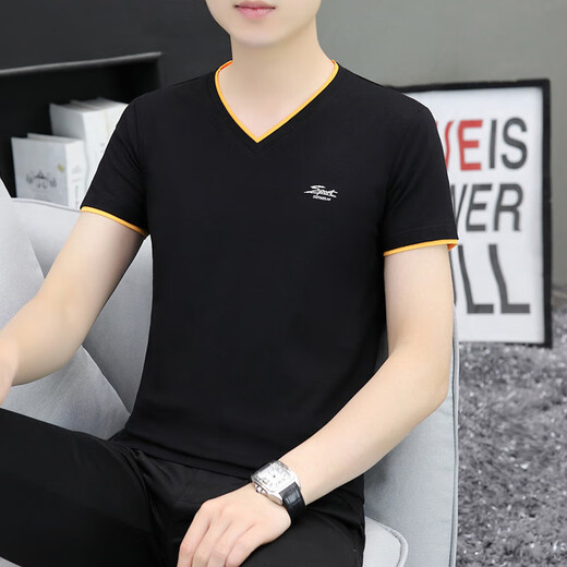 Uniqloku [gleicher Stil in der Mall] Männer mit kurzem Ärmeln mit V-Ausschnitt-Basishemd und halbärmeligem Gelegenheits-T-Shirt Top Uniqlo (Uniqlo) 691 White M.