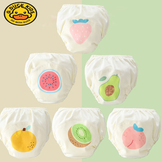 G.DUCKKIDS toilet training pants for infants and children diapers waterproof men and women quit diapers in spring and summer learning underwear Orange 2+ strawberries+avocado (4 pieces) 4 pieces L code [22-36Jin[Jin equals 0.5 kg] baby use]