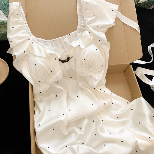 Aussi robe dater pour les femmes en été de style pure de style pure français de style pure de style haut de gamme en dentelle à pois