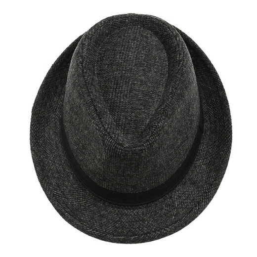 
Autumn and winter Shanghai beach big brim hat men's top hat Korean style trendy black woolen hat versatile retro British casual hat black one size