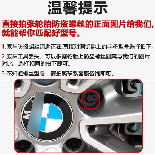 语森忆适用宝马12357系MINIZ4X1 X3 X4 X5 X6轮胎防盗螺丝轮毂螺栓 044花纹防盗螺丝单个