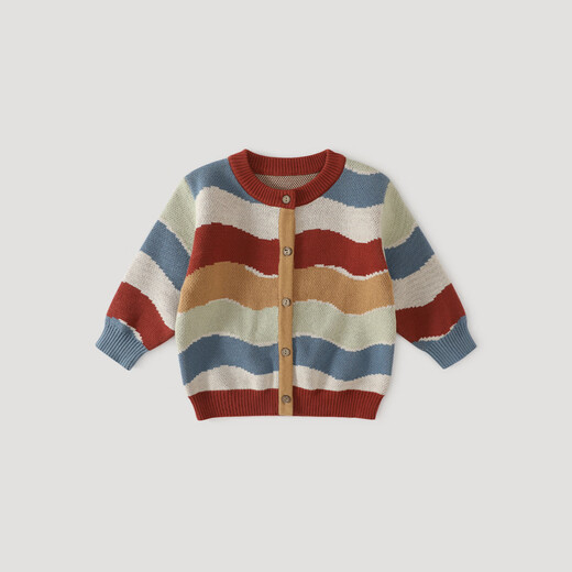 Bali Piggy Children's Sweater Cardigan Spring and Autumn Girls' Cotton Sweater Baby Autumn Sweater Super Western Style Jacket Boys Autumn Clothing Skittles 90