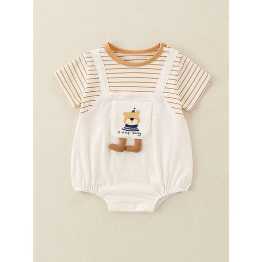Balabala baby kurzärmelige kleidung sommer dünne baby junge sommer sommer toundsuit neugeborenen hauptmond kriechenden Anzug 6210 weiß 90 cm