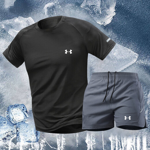 Under Armor embroidered logo autumn and winter new pure cotton sweatpants men's large size knitted casual fashion sweatpants loose solid color trousers navy blue spring and autumn style XL recommended weight 120-140Jin Jin equals 0.5 kg