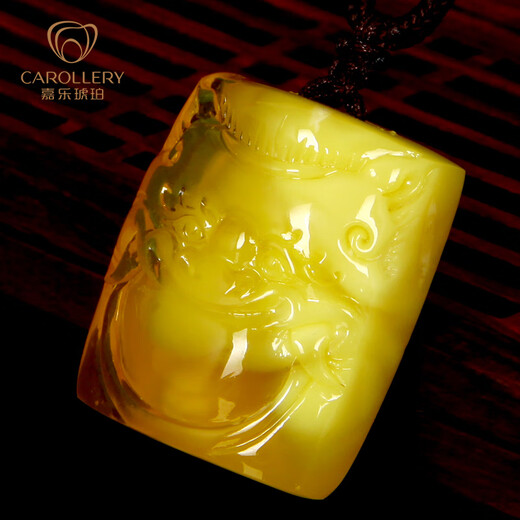 Carol auxiliary first title ring, beeswax pendant for men and women, gold twisted honey carving, natural amber pendant, unique gift
