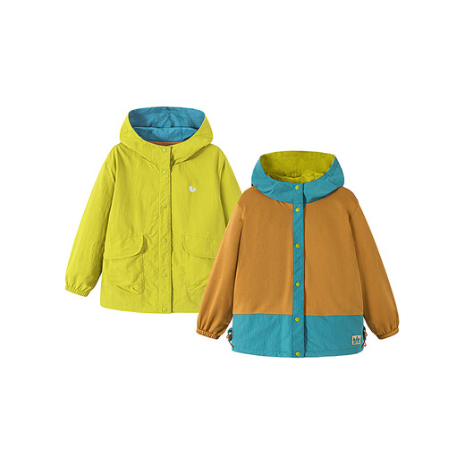 Mini Bala small soft leather hooded jacket for boys and girls autumn outdoor loose three-proof jacket 2025 new product