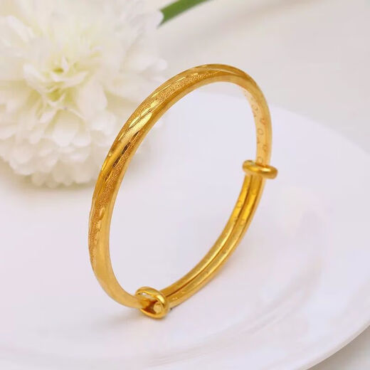 Linzimo Hong Kong gold 18K glossy bracelet for women, real gold 18K meteor shower bracelet, gold shop bracelet, holiday gift for wife, 26g glossy bracelet (gives ring)