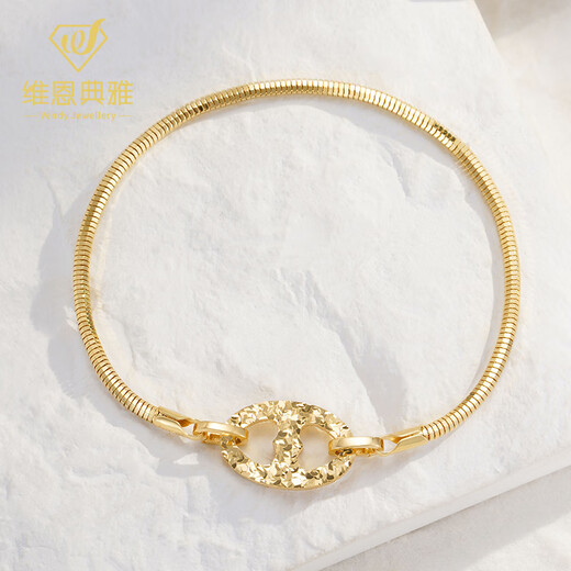 Vienenya 18k gold crushed ice double-button pig nose white light gold button accessories pendant 2.4-2.55 grams yellow single double-button pig nose about 2.58 grams