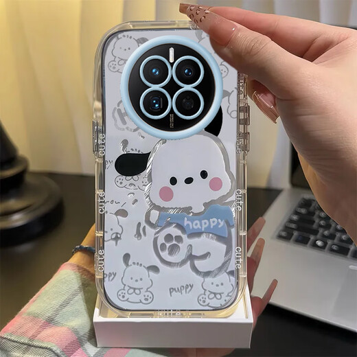 
Coolpi kt cat realme realme GT5Pro mobile phone case transparent RMX3888 full-pack anti-fall cute cover shell bracket feather puff shell [kit cat] + same style bracket realme realme GT5Pro