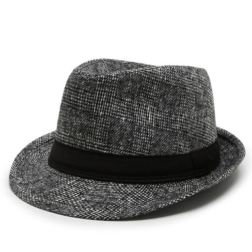 
Autumn and winter Shanghai beach big brim hat men's top hat Korean style trendy black woolen hat versatile retro British casual hat black one size