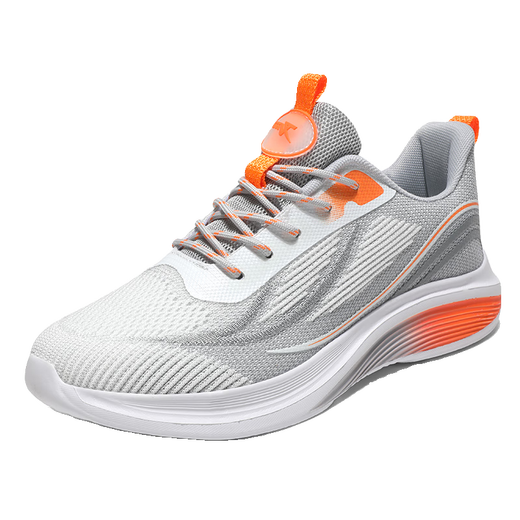 Yierkang Fashion Spring Men's Shoes Thin Mesh Breathable Sneakers Lightweight Soft Sole Men's Running Shoes Lace-up Travel Shoes Trendy Mesh Breathable ZH6636 White and Gray Orange 41