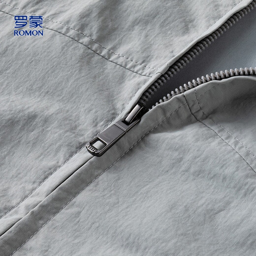 Romon Jacket Men's Fashion Basic Versatile Jacket Comfortable and Breathable Men's Lapel Outdoor Jacket