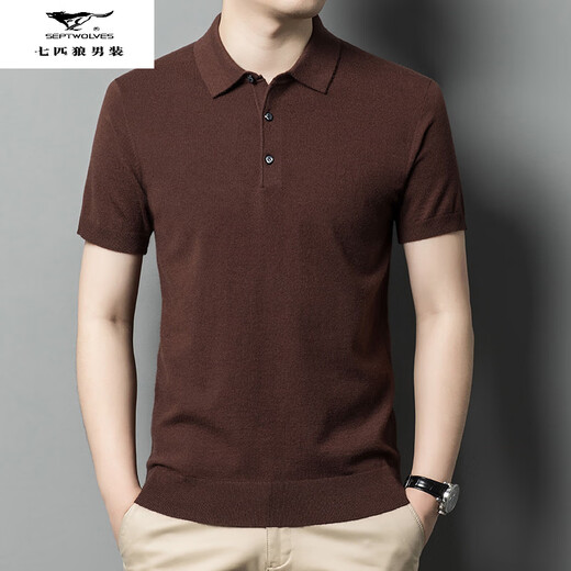 Siete lobo puro cárdigan de manga corta primavera casual y otoño delgada boutique boutique suéter de mante manga camisa top molan 3xl 185-