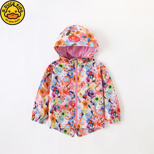 G.DUCKKIDS女童外套秋冬季新款中小童拉链衫长袖连帽开衫小女孩上衣儿童风衣 9923不加厚 90 建议身高80-85cm