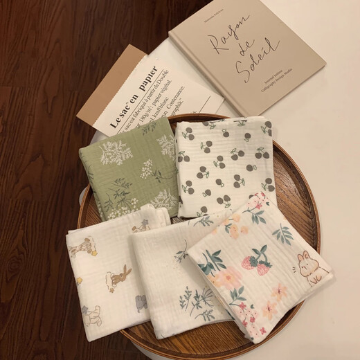 Fan Ye’s Pure Cotton Gauze Baby Square Square 3 Emballage Nouuntiment Super Soft Baby Face Coundre pour enfants serviette de mouchoir pour enfants