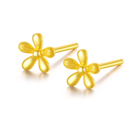 Liuguifu Jewelry Gold Earrings Flowers Pure Gold Earrings Earrings Earrings Earrings Women BE0699 0.75g