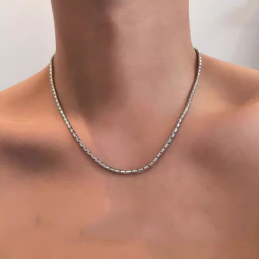 MZMZ platinum necklace men's new fashionable temperament PT950 platinum clavicle chain Valentine's Day birthday gift for boyfriend Light luxury model - width 3.5mm chain length 55cm