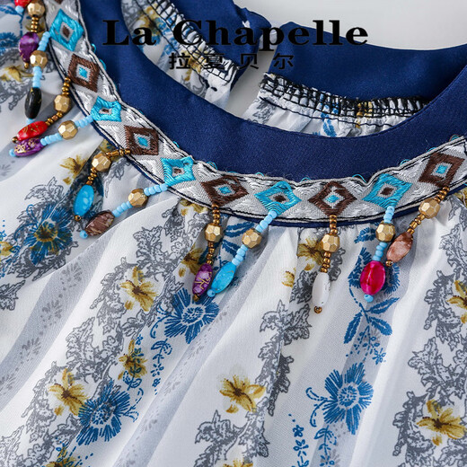 La Chapelle [La Chapelle] Sommer Fashion Vacation Storm Bohemian Kleid LD1585 Blau 110 110 Vorschläge/Höhe 100-