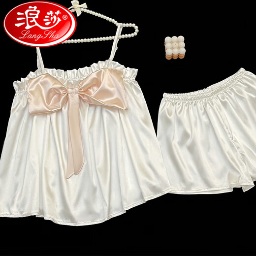 Langsha (Langsha) Sweet Slinging Pajamas de seda delgada para mujeres 2025 Summer NUEVO estilo coreano Internet Estilo de celebridades Sexy Pure Desire Juego de ropa #YX-9214 L [99-115] Jin [Jin equivale a 0.5 kg]