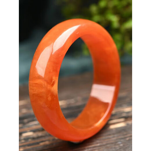 Fat Donglai's same blood amber bracelet, natural chicken oil, yellow old beeswax, white nectar amber, a couple's gift for mother and best friend. The fourth model, chicken oil, yellow, full honey, beeswax bracelet, inner diameter 58