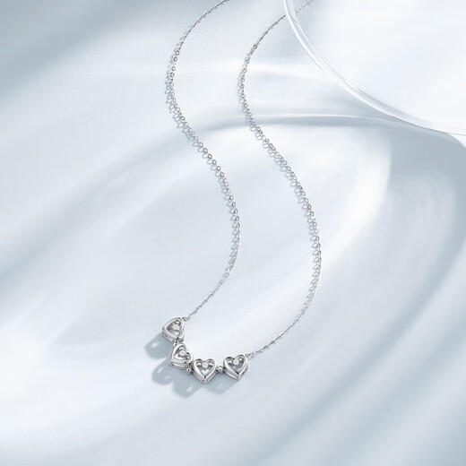 Chao Acer Love Four-leaf Clover Platinum Diamond Necklace for Women PT950 A Two-Wear Chain Neck Jewelry Gift for Women, Chain Length Approximately 45cm