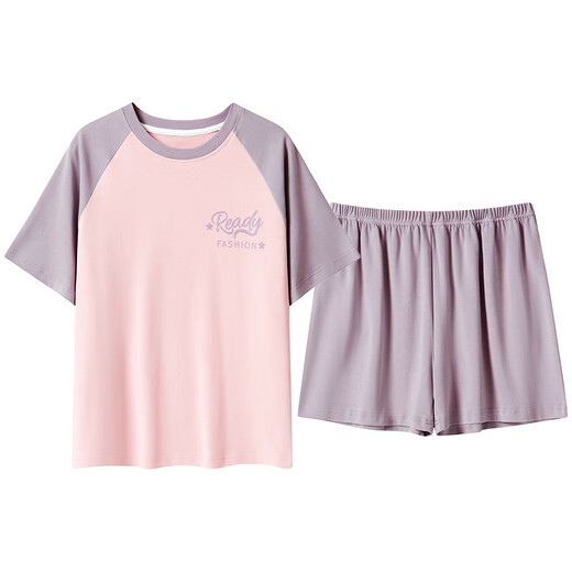 Yalu summer pajamas Xinjiang cotton women Korean version short-sleeved shorts Xinjiang cotton suit women summer ladies large size home clothing CKE-W6174 breastless pad M