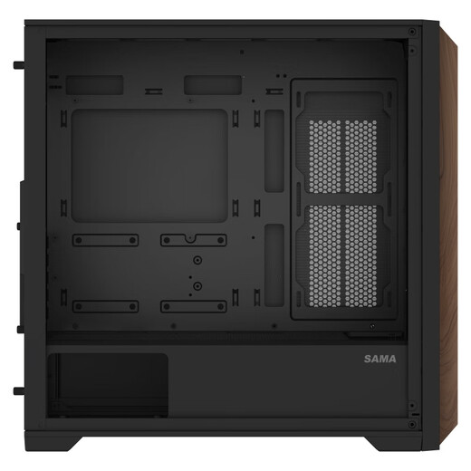 SAMA Yanzhishen Computer-Gaming-Gehäuse (360 Wasserkühlungspositionen/Multi-Lüfter-Positionen/Glasseitendurchdringung/unterstützt lange Grafikkarten und ATX-Motherboard-Positionen) kleines Windkanalgehäuse schwarz (Typ-C+ unterstützt nur MATX-Motherboards)