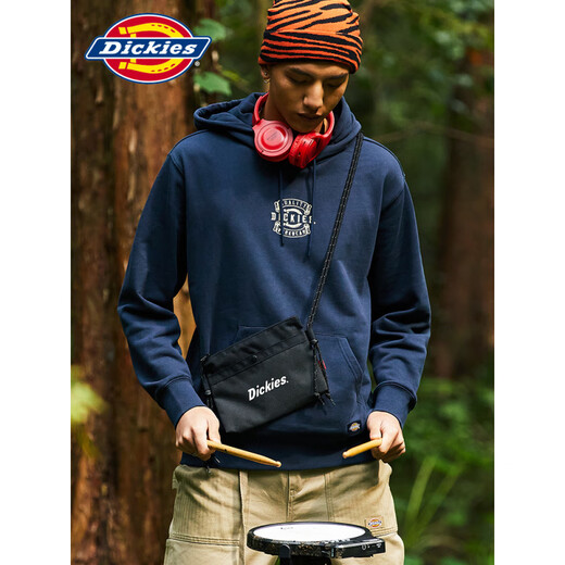 Dickies little tiger comfortable hooded printed sweatshirt personalized men's spring and summer new style neutral couple top trendy women navy blue 9713 same style for men and women XS